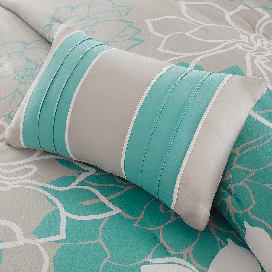 Olliix.com Comforters & Blankets - Lola Queen Comforter Transitional Set Aqua