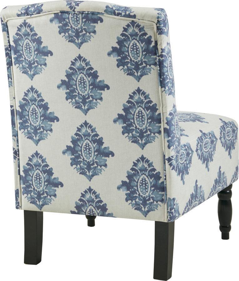 Olliix.com Accent Chairs - Lola Tufted Armless Chair Navy & Cream