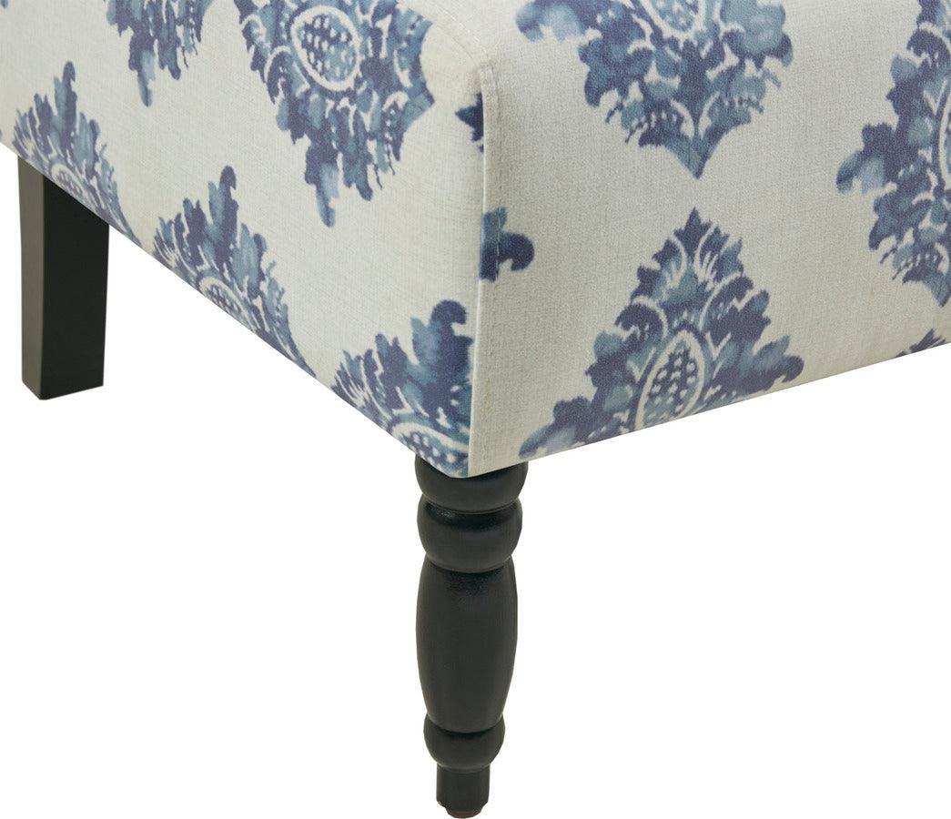Olliix.com Accent Chairs - Lola Tufted Armless Chair Navy & Cream