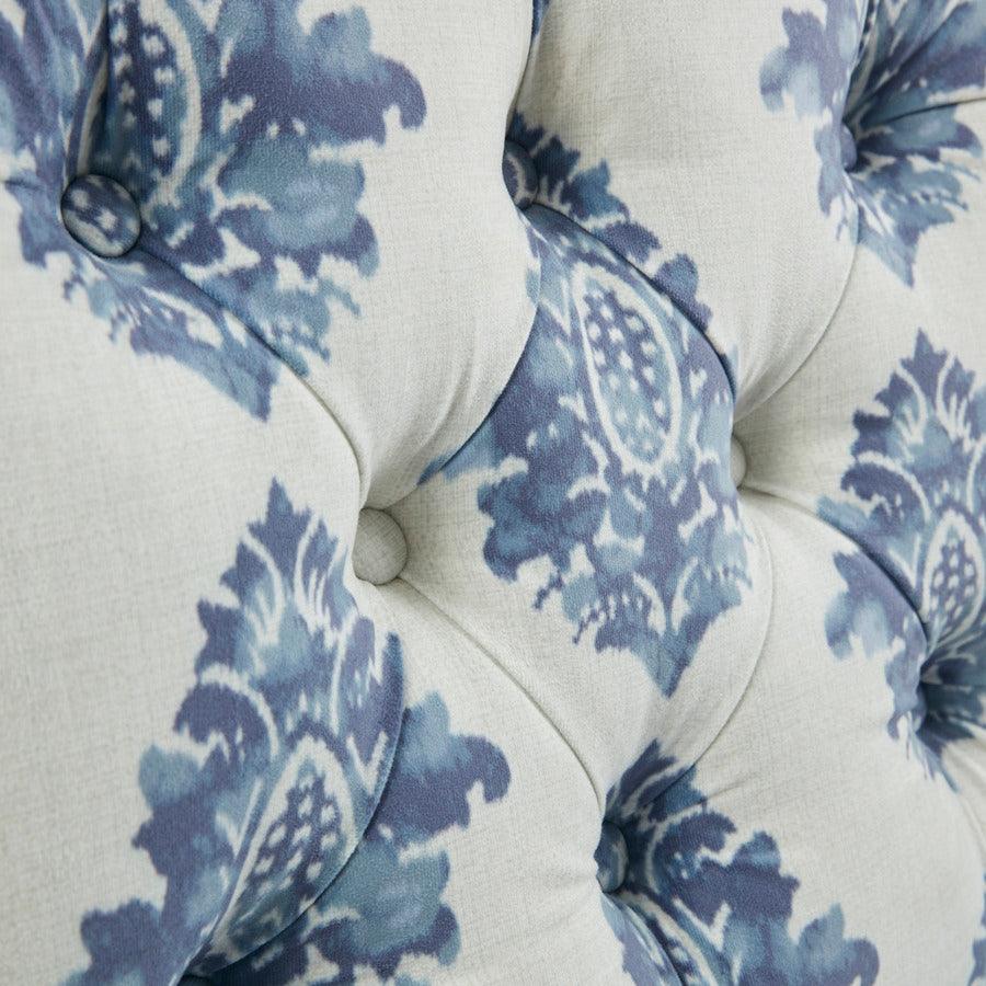 Olliix.com Accent Chairs - Lola Tufted Armless Chair Navy & Cream