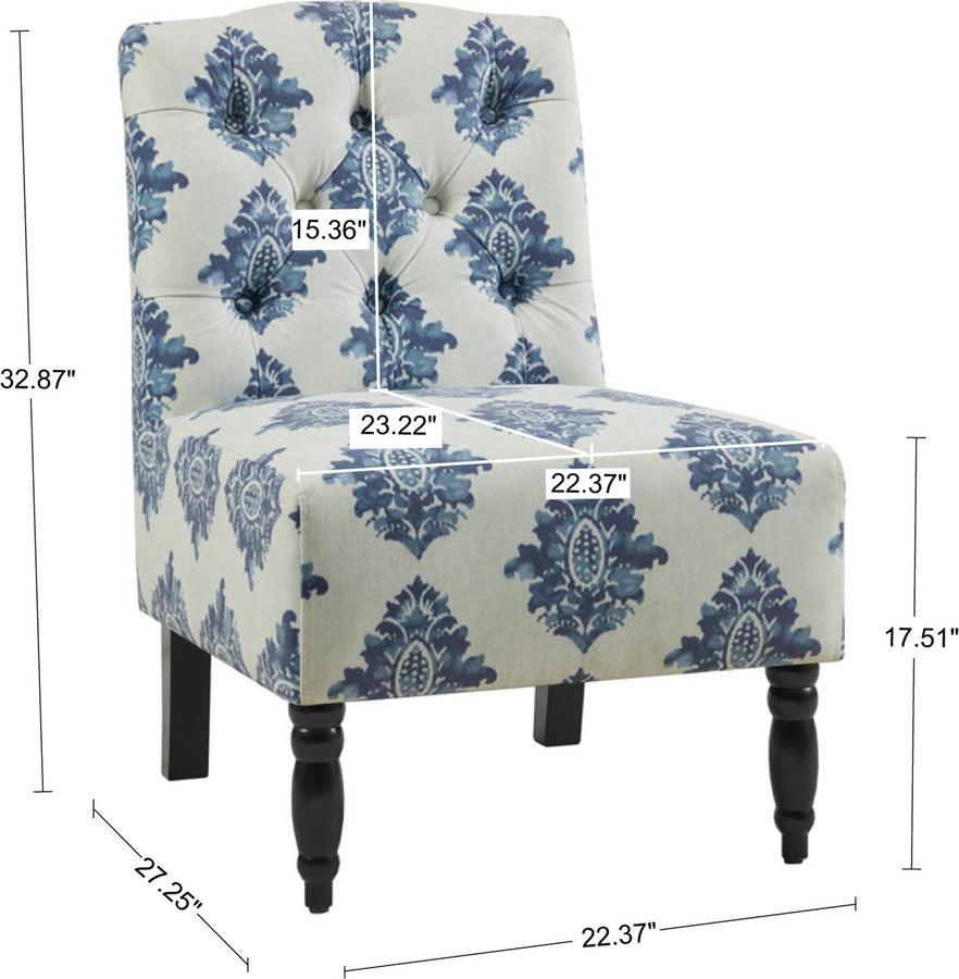 Navy and cream accent chair deals