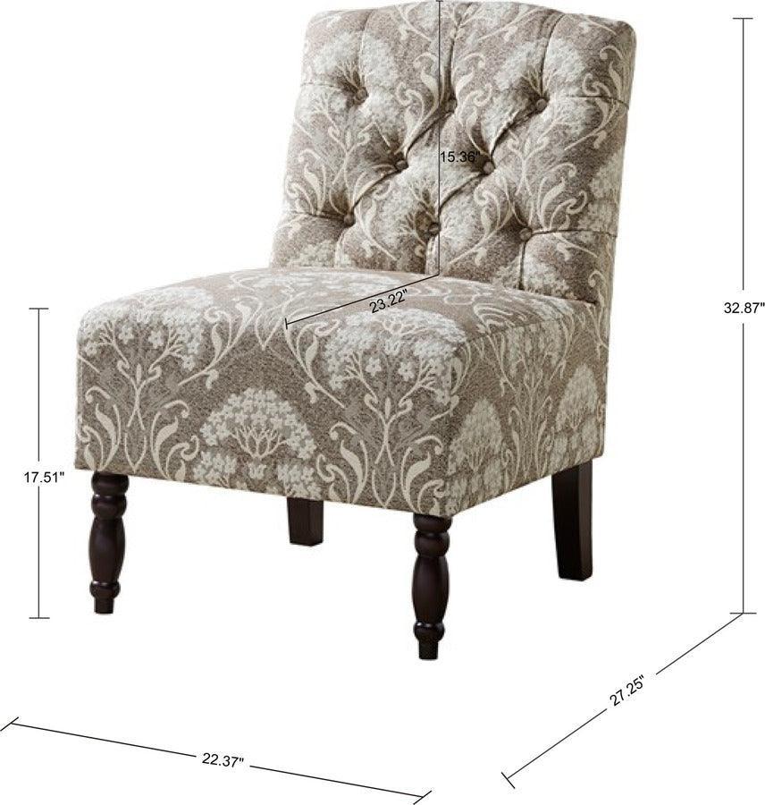 Olliix.com Accent Chairs - Lola Tufted Armless Chair Taupe