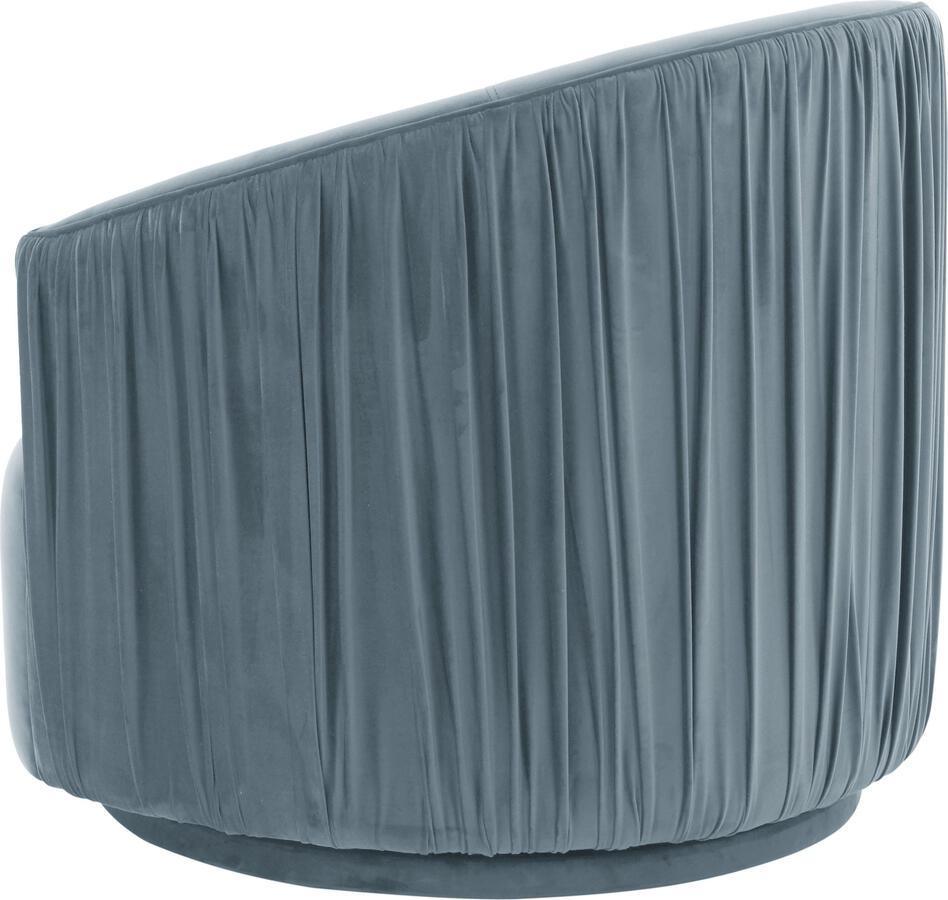 Tov Furniture Accent Chairs - London Blue Pleated Swivel Chair