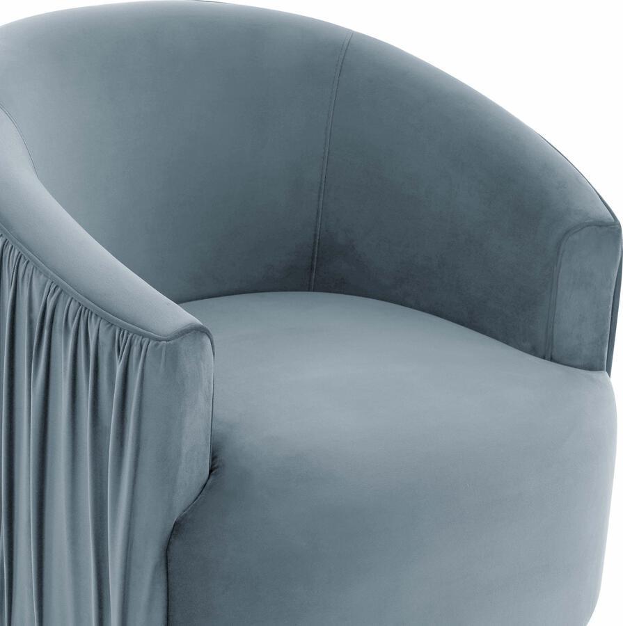 Tov Furniture Accent Chairs - London Blue Pleated Swivel Chair