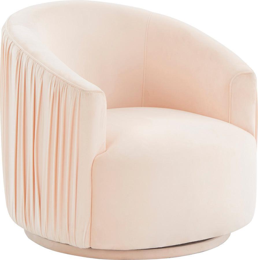 Tov Furniture Accent Chairs - London Peche Pleated Swivel Chair Peche