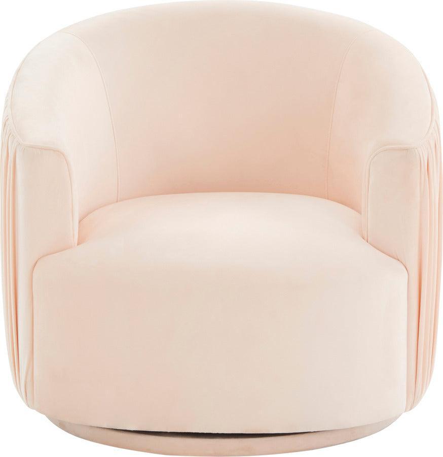 Tov Furniture Accent Chairs - London Peche Pleated Swivel Chair Peche