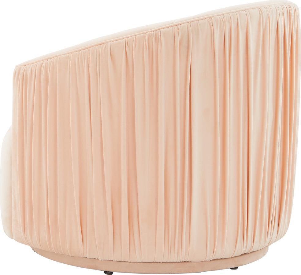 Tov Furniture Accent Chairs - London Peche Pleated Swivel Chair Peche