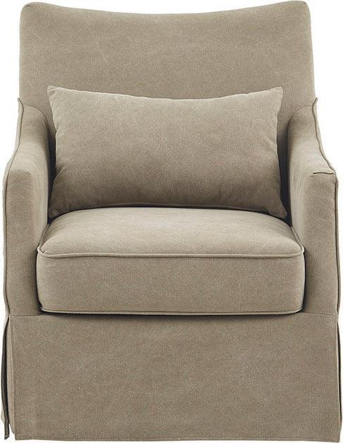 Olliix.com Accent Chairs - London Skirted Swivel Chair Tan