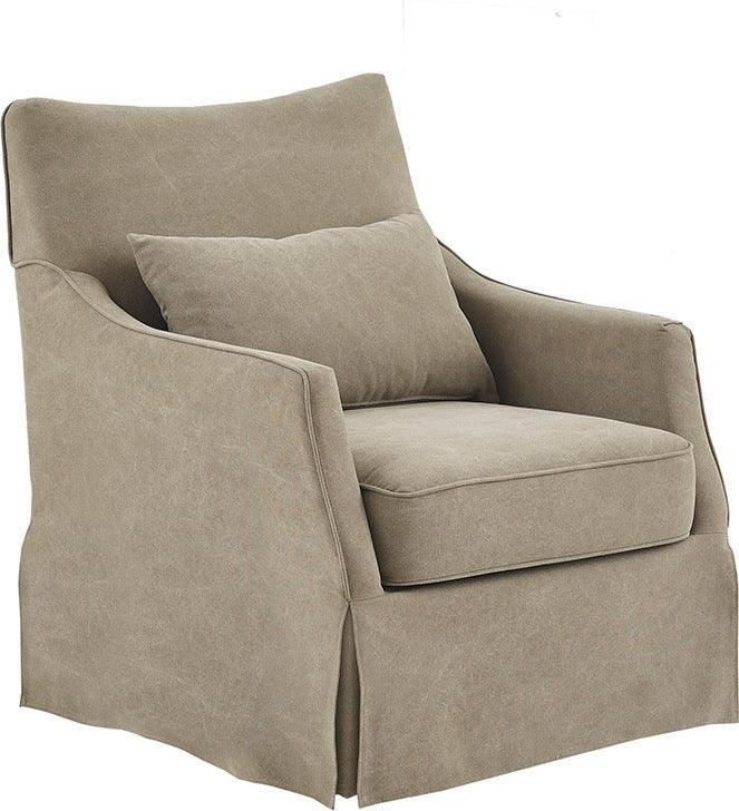 Olliix.com Accent Chairs - London Skirted Swivel Chair Tan