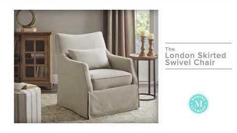 Olliix.com Accent Chairs - London Skirted Swivel Chair Tan