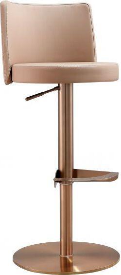 Tov Furniture Barstools - Loosha Cafe Au Lait and Rose Gold Adjustable Stool