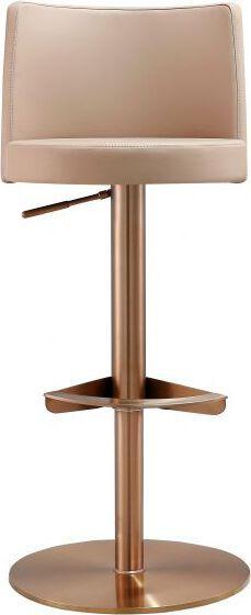 Tov Furniture Barstools - Loosha Cafe Au Lait and Rose Gold Adjustable Stool