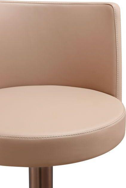 Tov Furniture Barstools - Loosha Cafe Au Lait and Rose Gold Adjustable Stool