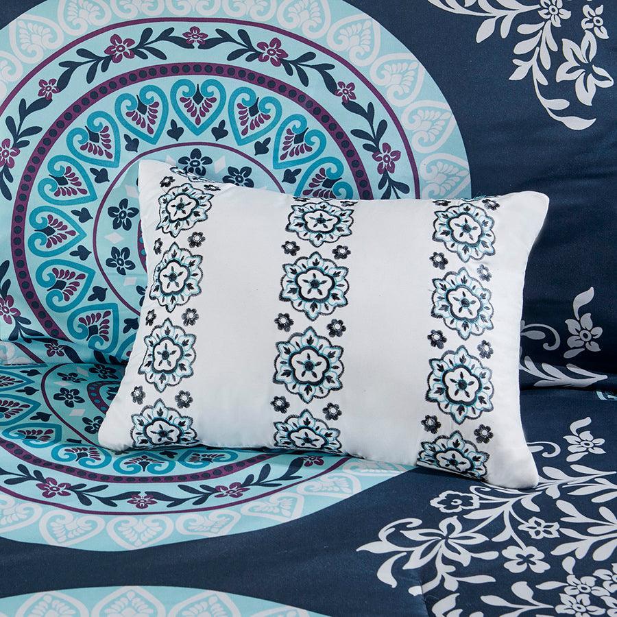 Olliix.com Comforters & Blankets - Loretta Comforter and Sheet Set Navy Twin