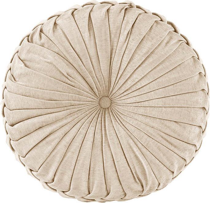 Olliix.com Pillows & Throws - Loretta Poly Chenille Round Floor Pillow Cushion Ivory