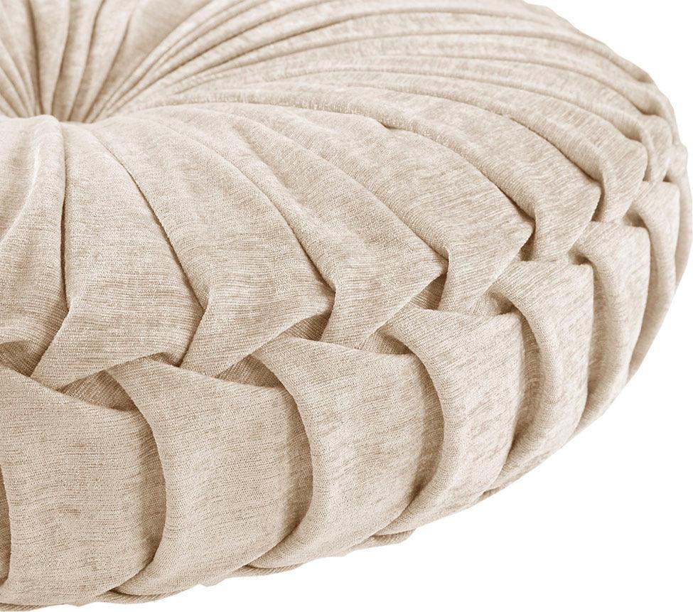 Olliix.com Pillows & Throws - Loretta Poly Chenille Round Floor Pillow Cushion Ivory
