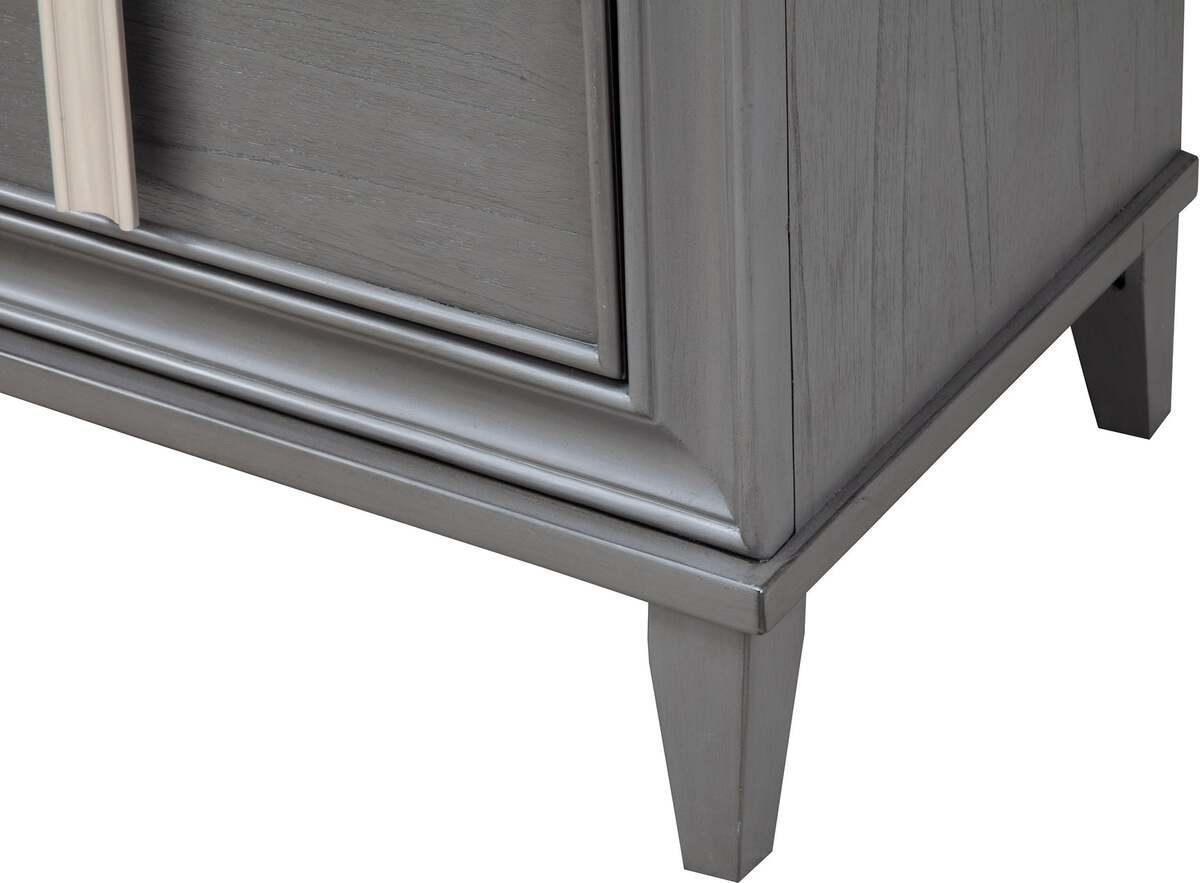 Alpine Furniture Nightstands & Side Tables - Lorraine 2 Drawer Nightstand Dark Gray