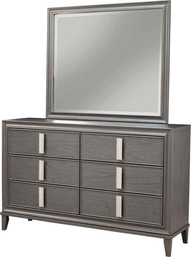 Alpine Furniture Dressers - Lorraine 6 Drawer Dresser Dark Gray