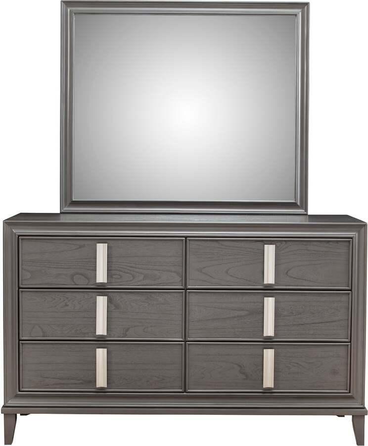 Alpine Furniture Dressers - Lorraine 6 Drawer Dresser Dark Gray