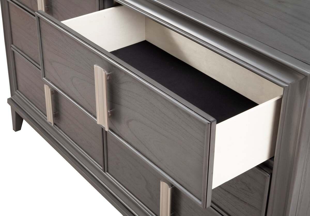 Alpine Furniture Dressers - Lorraine 6 Drawer Dresser Dark Gray