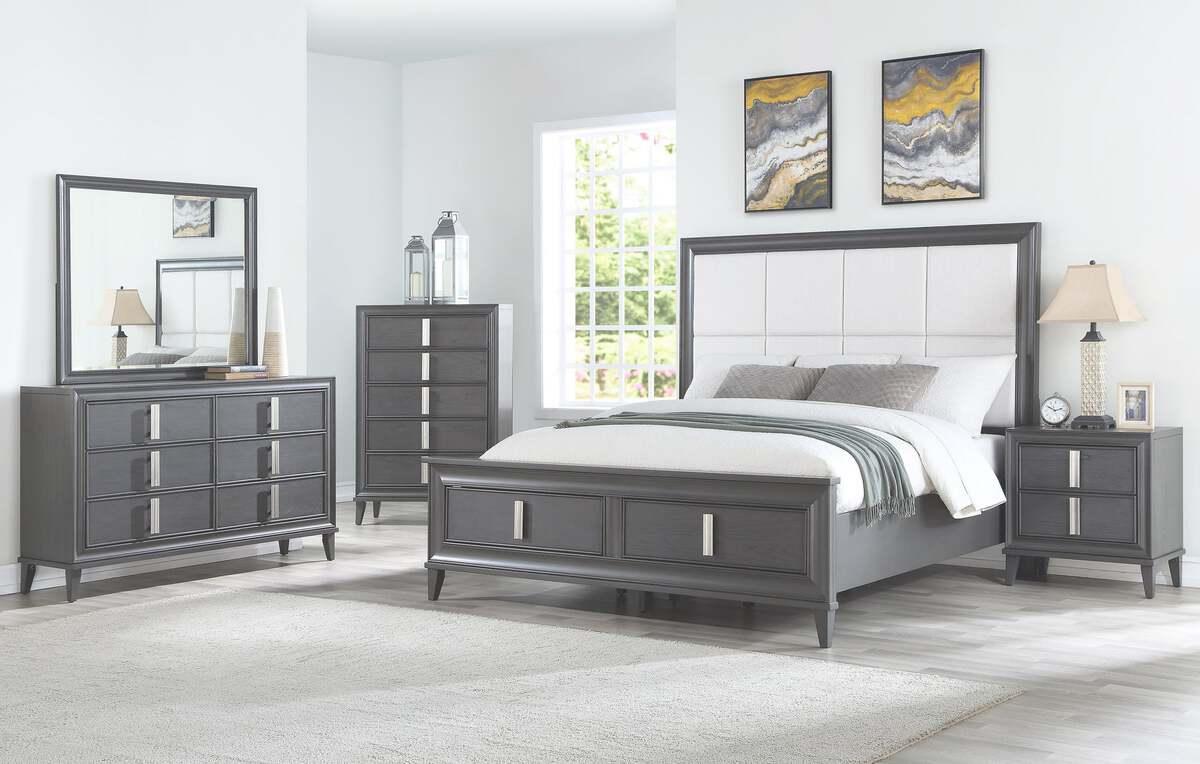 Alpine Furniture Dressers - Lorraine 6 Drawer Dresser Dark Gray