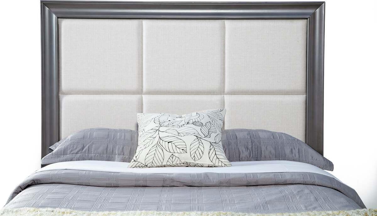 Alpine Furniture Beds - Lorraine Standard King Storage Footboard Platform Bed Dark Gray
