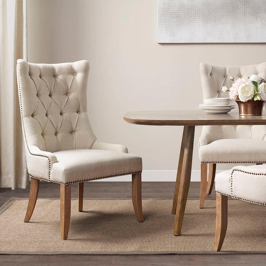 Olliix.com Accent Chairs - Lucas Button Tufted Captain Accent Chair Cream