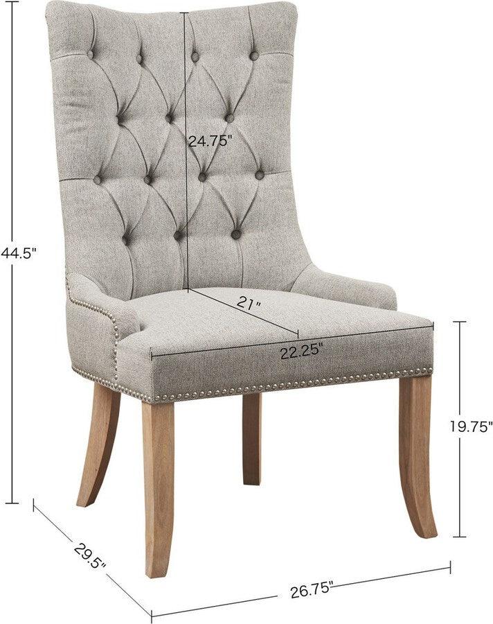 Olliix.com Accent Chairs - Lucas Button Tufted Captain Accent Chair Light Gray