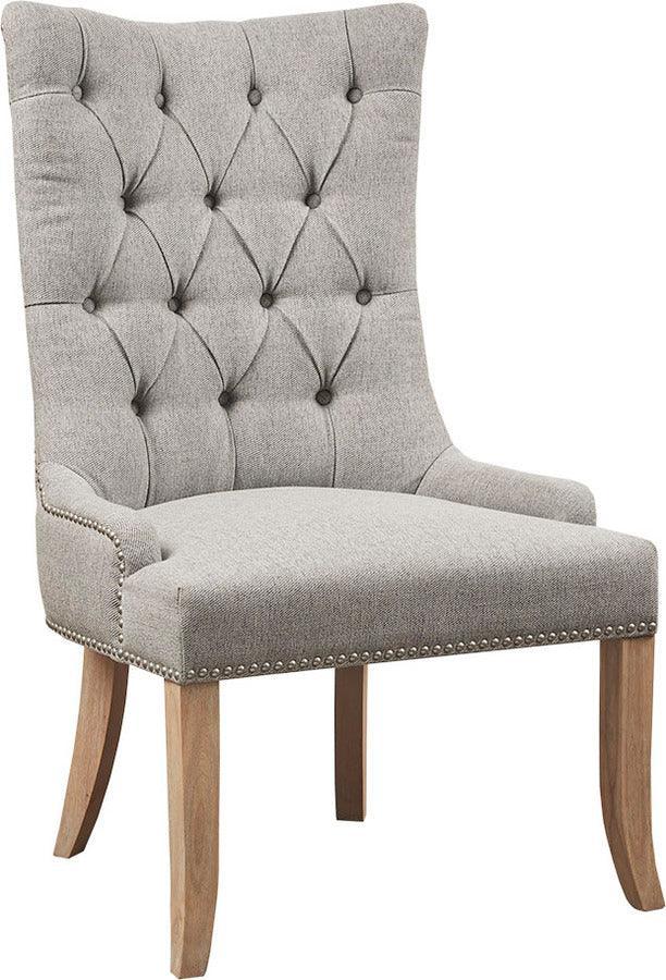 Olliix.com Accent Chairs - Lucas Button Tufted Captain Accent Chair Light Gray