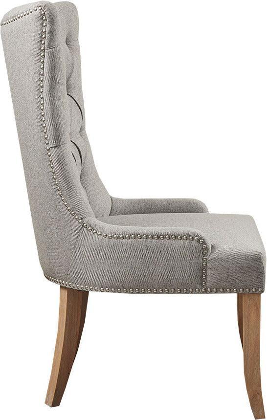 Olliix.com Accent Chairs - Lucas Button Tufted Captain Accent Chair Light Gray