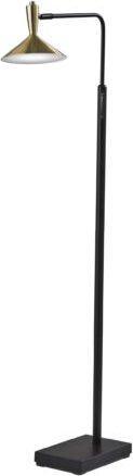 Adesso Floor Lamps - Lucas LED Floor Lamp Black & Antique Brass