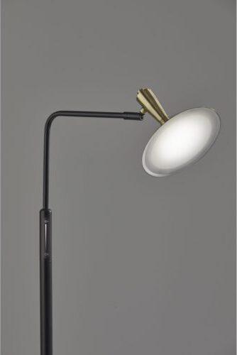 Adesso Floor Lamps - Lucas LED Floor Lamp Black & Antique Brass