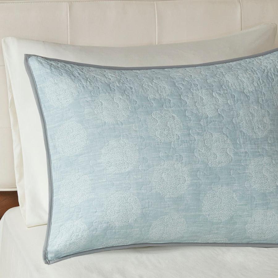 Olliix.com Comforters & Blankets - Lucinda King/California King 6 Piece Reversible Cotton Sateen Coverlet Set Seafoam