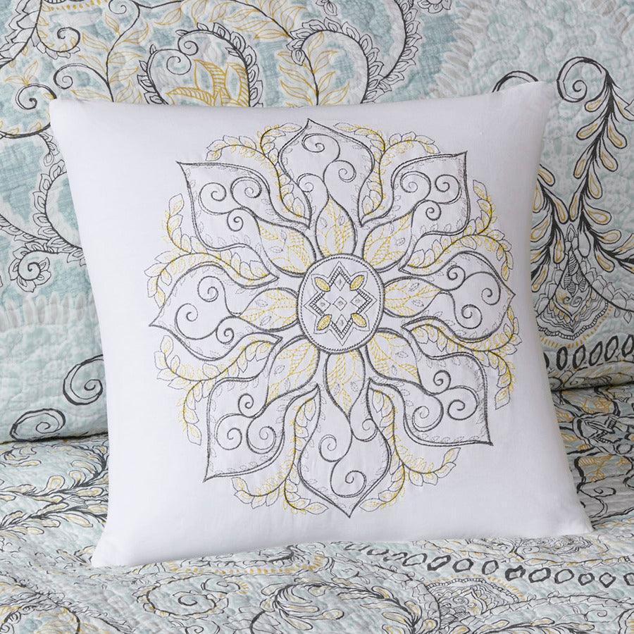 Olliix.com Comforters & Blankets - Lucinda King/California King 6 Piece Reversible Cotton Sateen Coverlet Set Seafoam