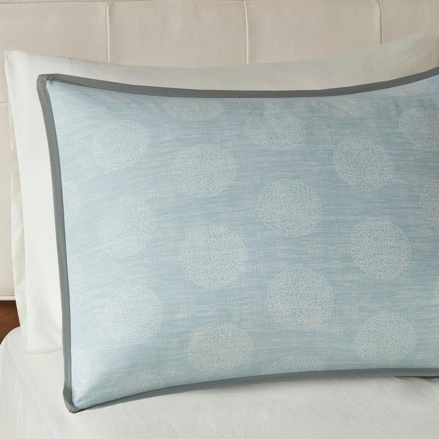 Olliix.com Comforters & Blankets - Lucinda Modern 7 Piece Reversible Cotton Sateen Comforter Set Seafoam Cal King