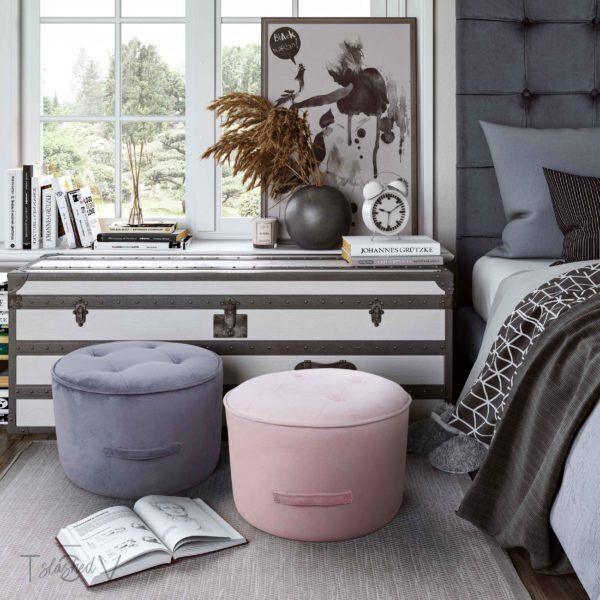 Tov Furniture Ottomans & Stools - Luna Ottoman Gray