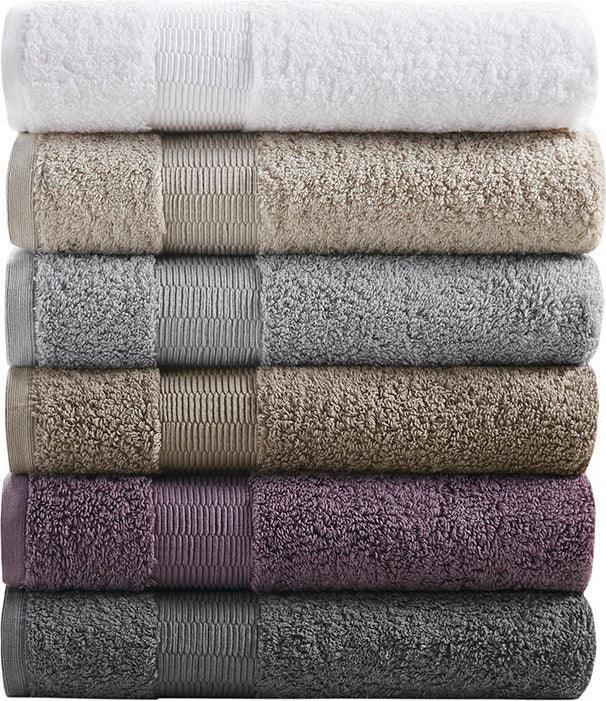 Shop Luxor 100% Egyptian Cotton 6 Piece Towel Set Charcoal