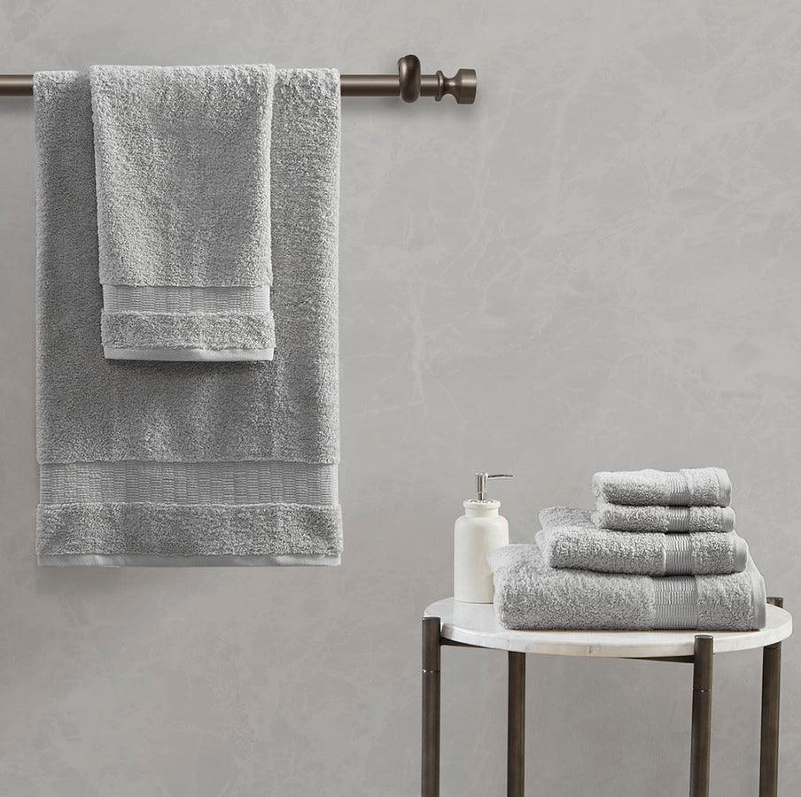 Olliix.com Bath Towels - Luxor 100% Egyptian Cotton 6 Piece Towel Set Grey