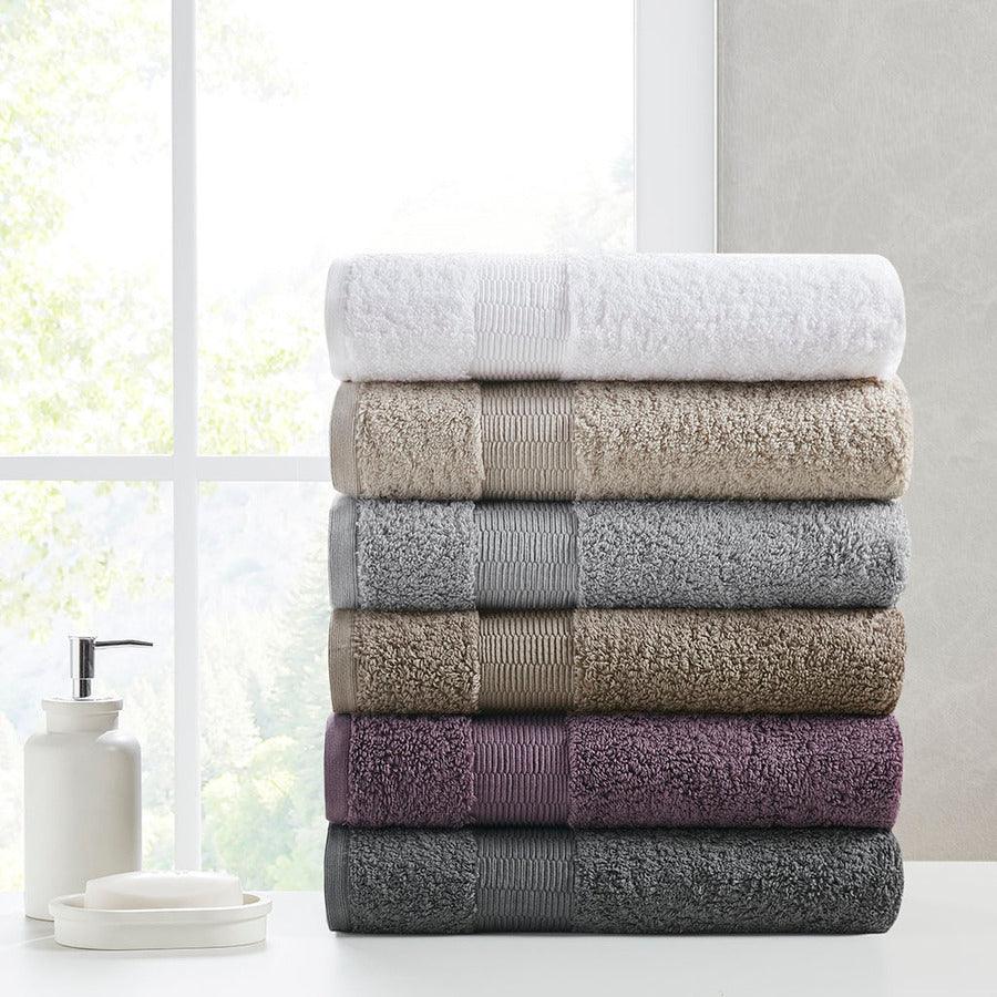 Olliix.com Bath Towels - Luxor 100% Egyptian Cotton 6 Piece Towel Set Grey