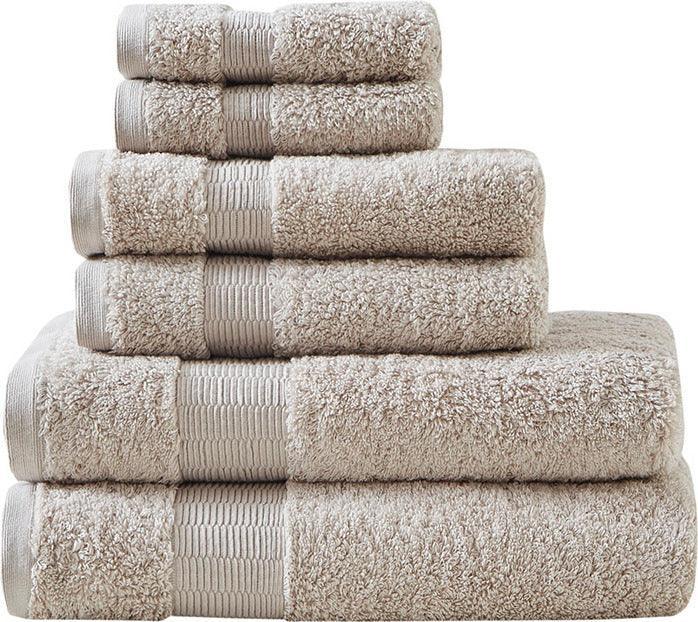 Madison Park Signature Luxor Sand 100% Egyptian Cotton 6 Piece Towel Set
