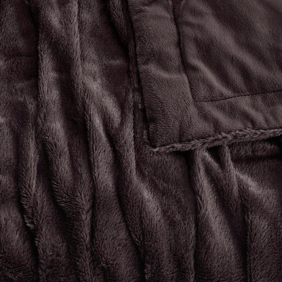 Olliix.com Pillows & Throws - Luxury Ruched Fur Throw Brown