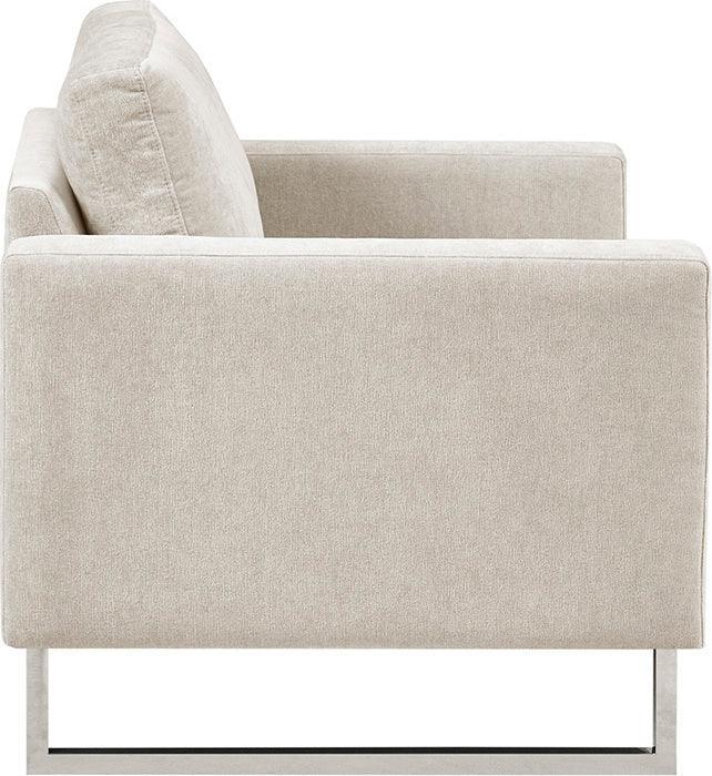 Olliix.com Accent Chairs - Madden Upholstered Metal Base Accent Lounge Chair Chrome