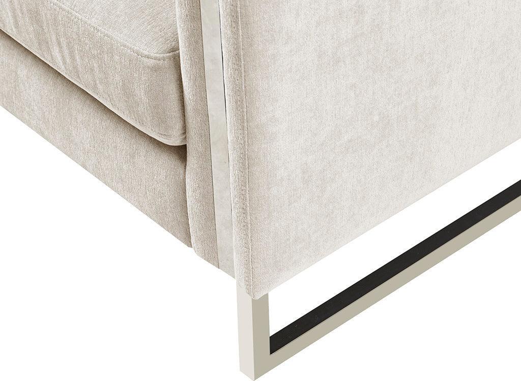Olliix.com Accent Chairs - Madden Upholstered Metal Base Accent Lounge Chair Chrome