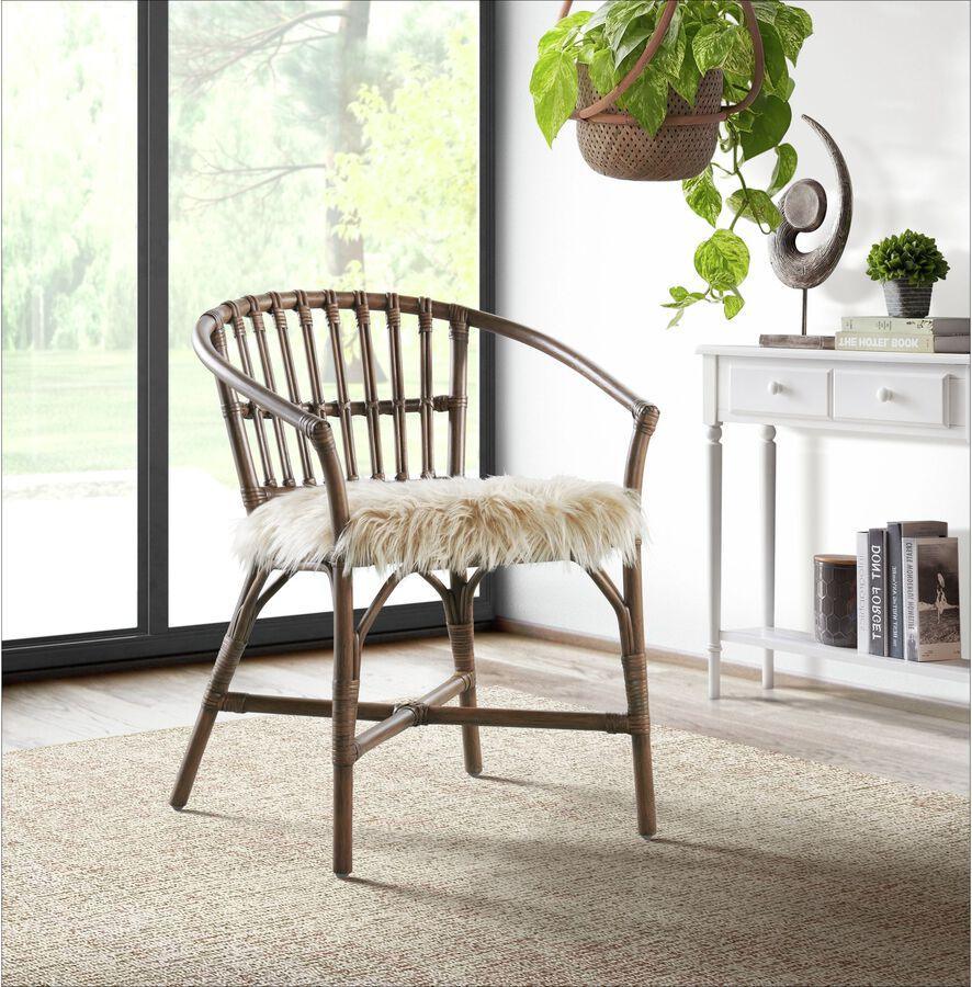 Elements Accent Chairs - Maddie Arm Chair in Smoke Brown
