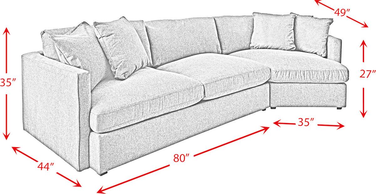 Elements Sectional Sofas - Maddox Left Arm Facing 2PC Sectional Set with Cuddler in Slate