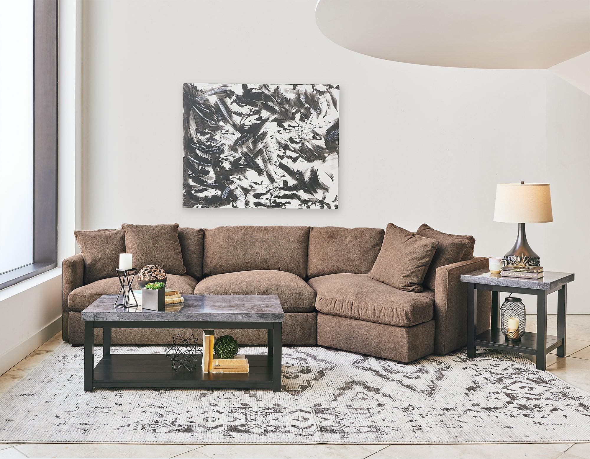 Elements Sectional Sofas - Maddox Right Arm Facing 2 Piece Sectional Set With Cuddler Cocoa