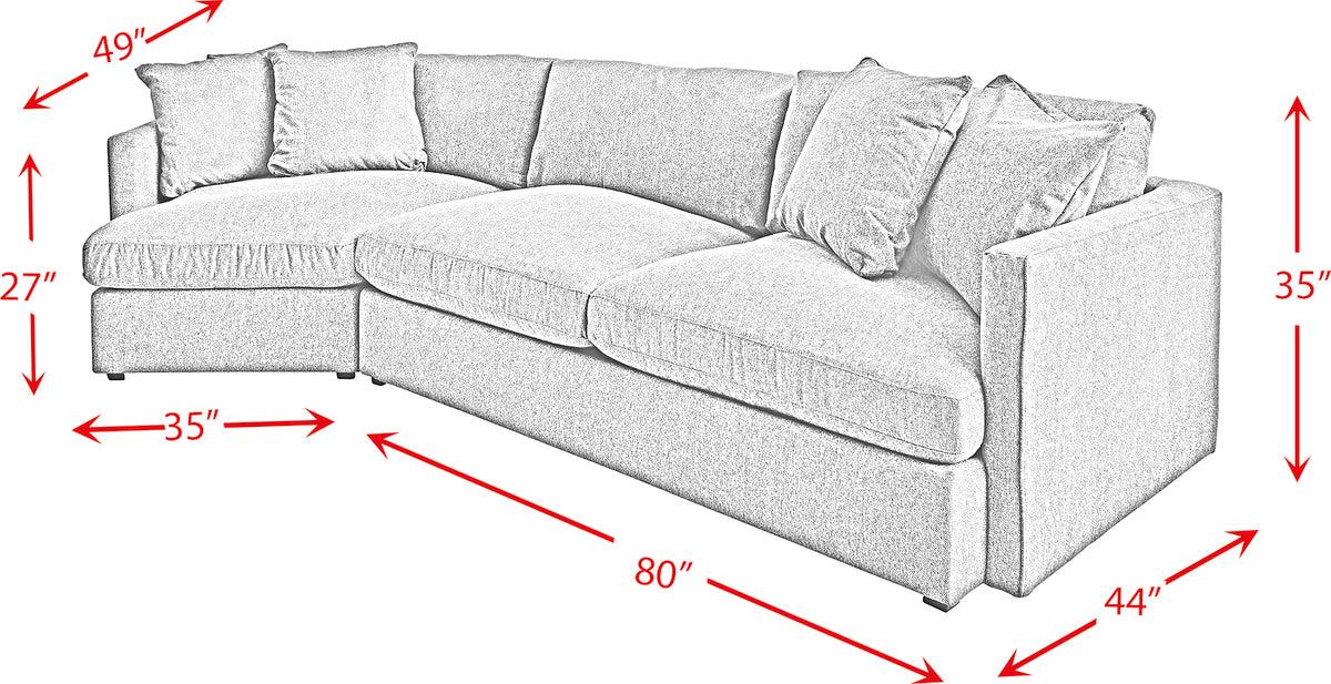 Elements Sectional Sofas - Maddox Right Arm Facing 2PC Sectional Set with Cuddler in Slate