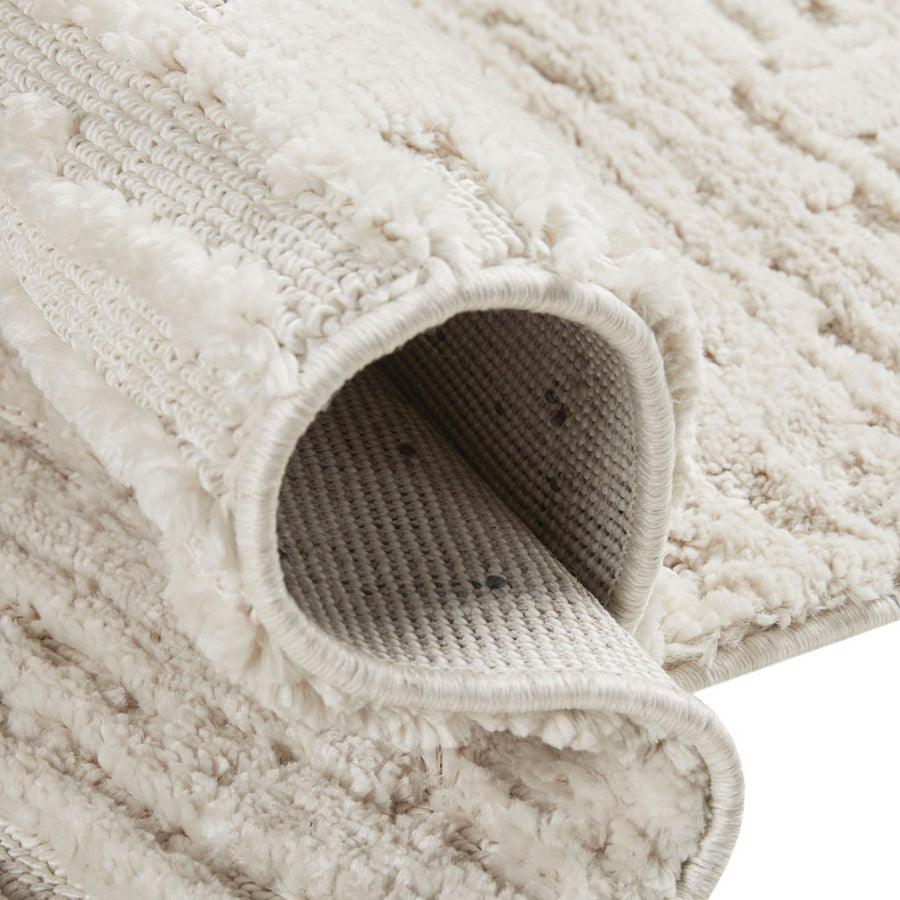 Olliix.com Indoor Rugs - Madis Modern Terni Textured Indoor Area Rug 8x10ft Cream