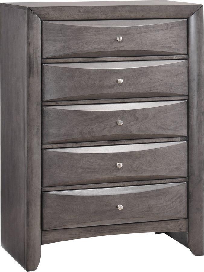 Elements Bedroom Sets - Madison King Storage 6PC Bedroom Set Gray