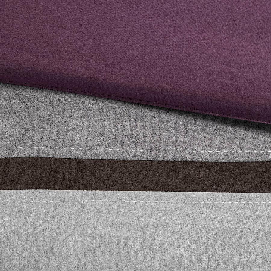 Olliix.com Comforters & Blankets - Madison Park 100% Polyester Faux Suede 7pcs Comforter Set Purple